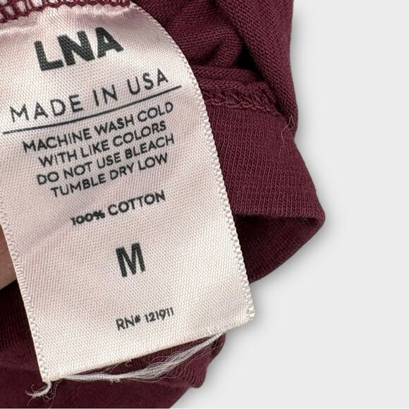 LnA Distressed Fallon V Neck Tee in Burgundy Women’s Size M - Picture 5 of 6